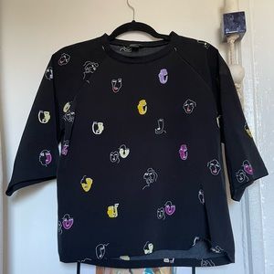 Abstract faces Monki ASOS top